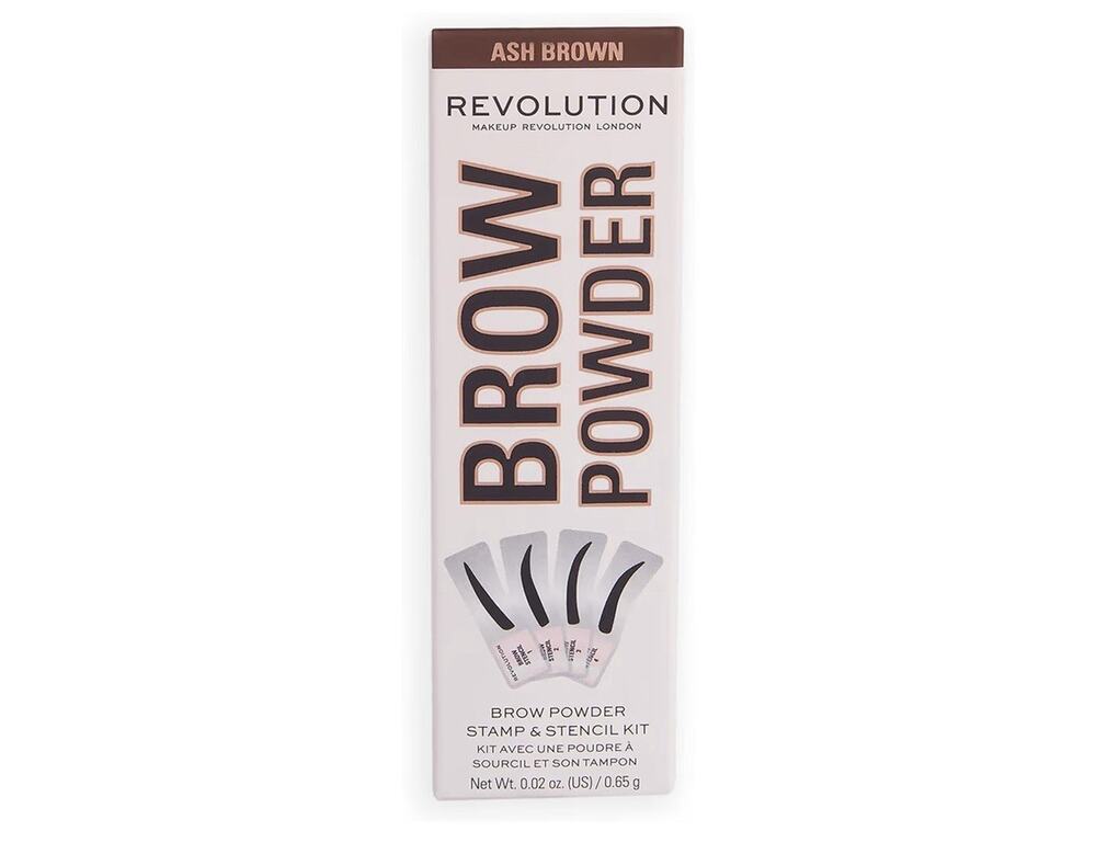 Makeup Revolution Brow Powder Stamp 4 Stencil ash Brown Defined Brows Eyebrow